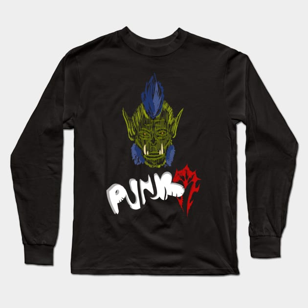 Orc Punk Long Sleeve T-Shirt by Roningasadesign